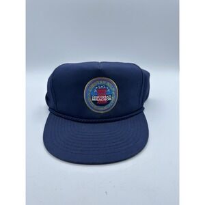 Vintage Mohrs Cimstar Golf Cincinnati Milacron Navy Blue Rope Hat Adjustable